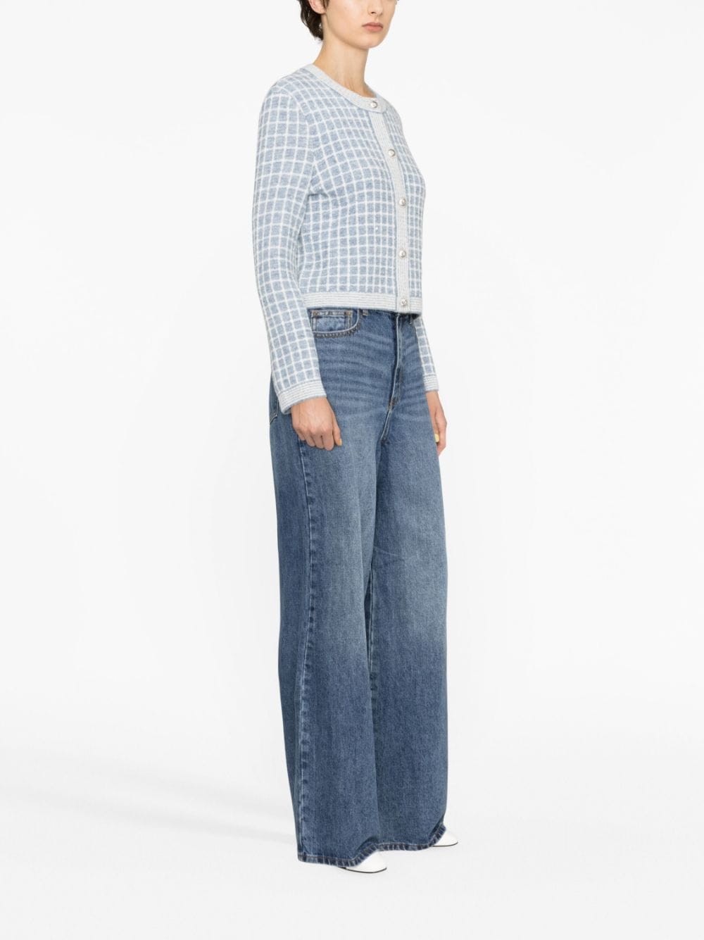 SELF PORTRAIT Wide Leg Denim Jeans