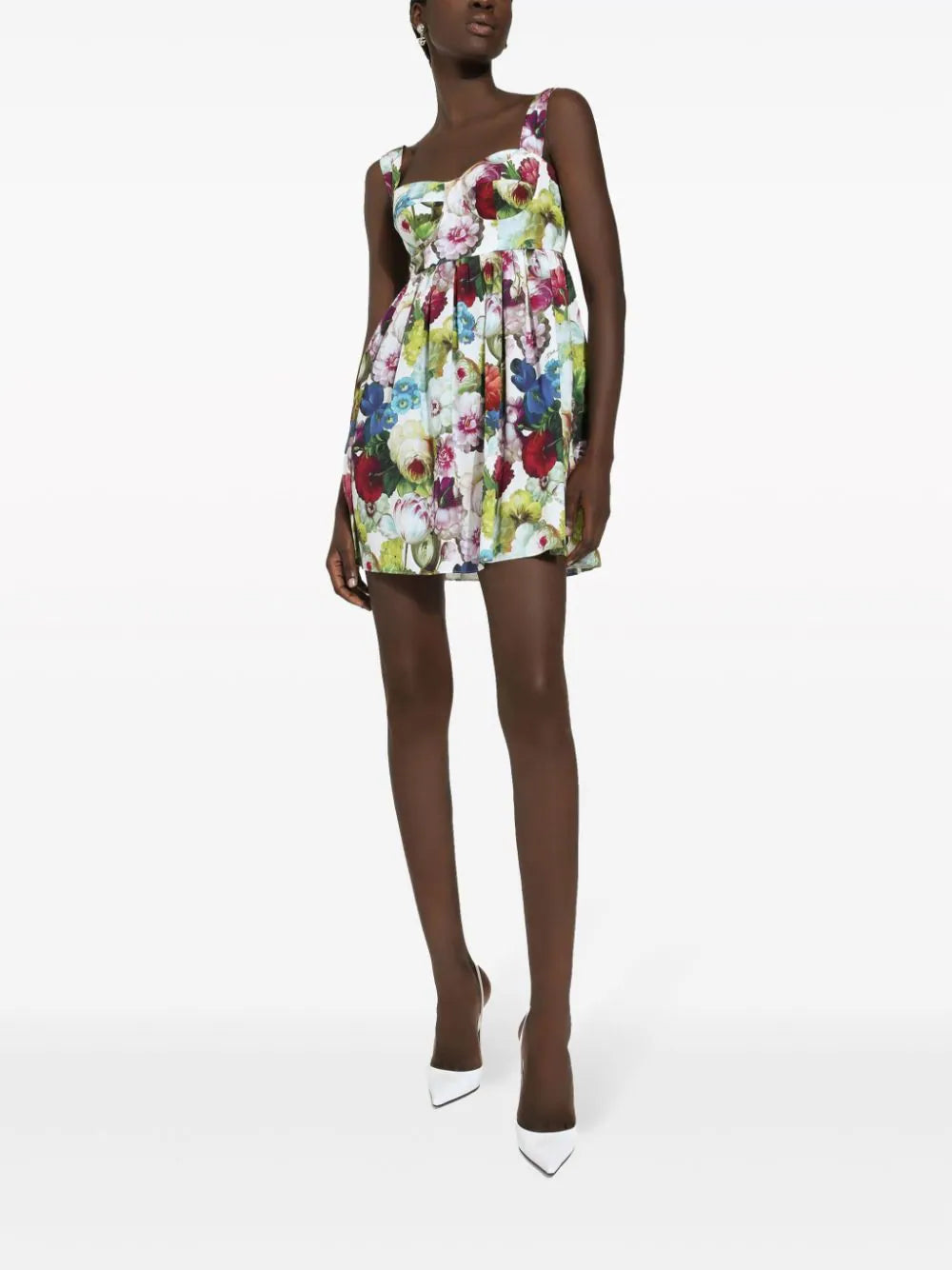 Dolce & Gabbana Short Corset Dress With Nocturnal Flower Print