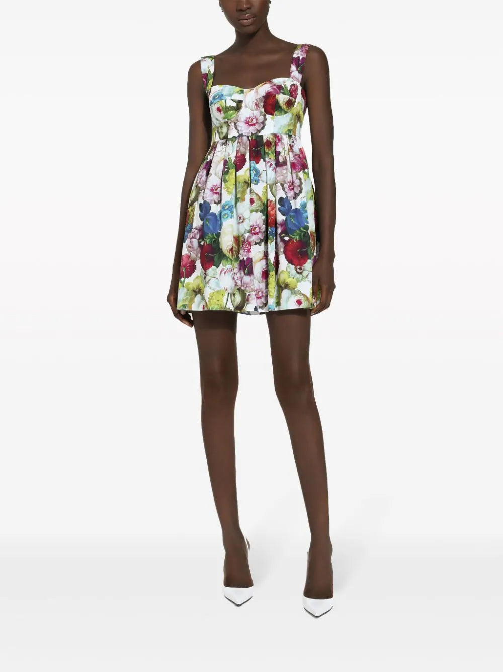 Dolce & Gabbana Short Corset Dress With Nocturnal Flower Print