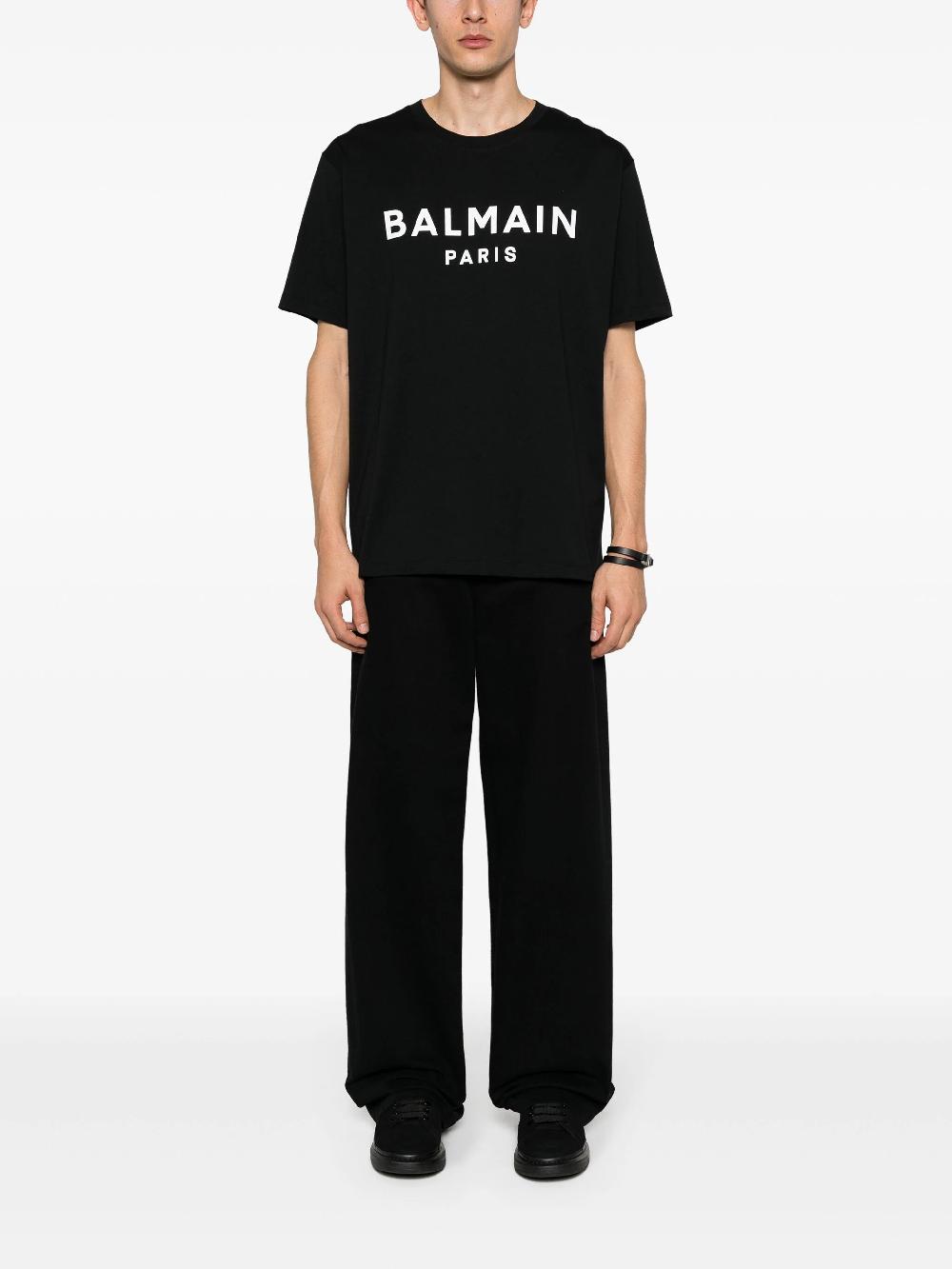 BALMAIN Short-sleeved T-shirt With Balmain Paris Print