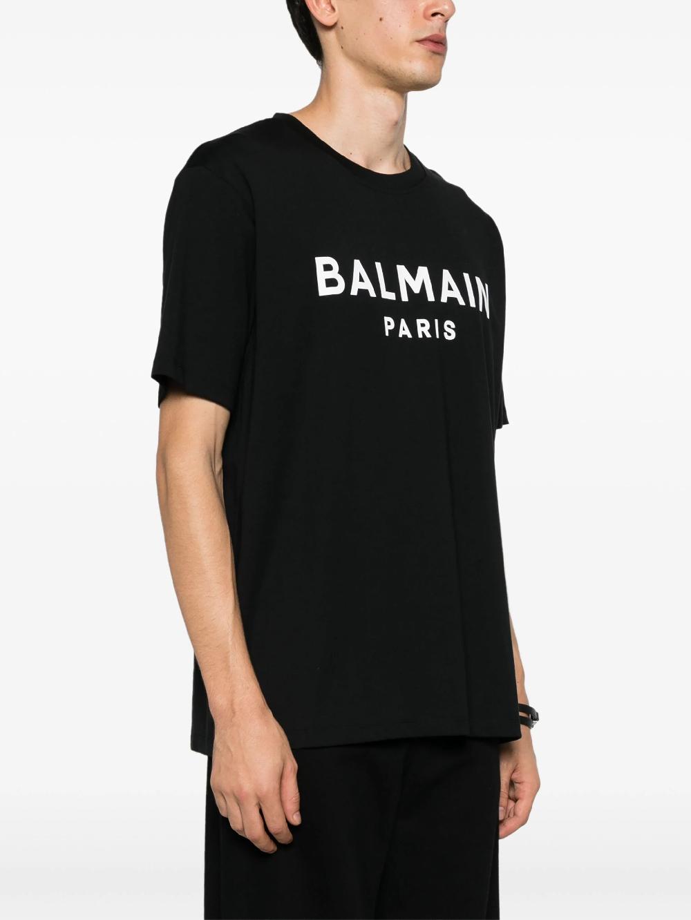 BALMAIN Short-sleeved T-shirt With Balmain Paris Print