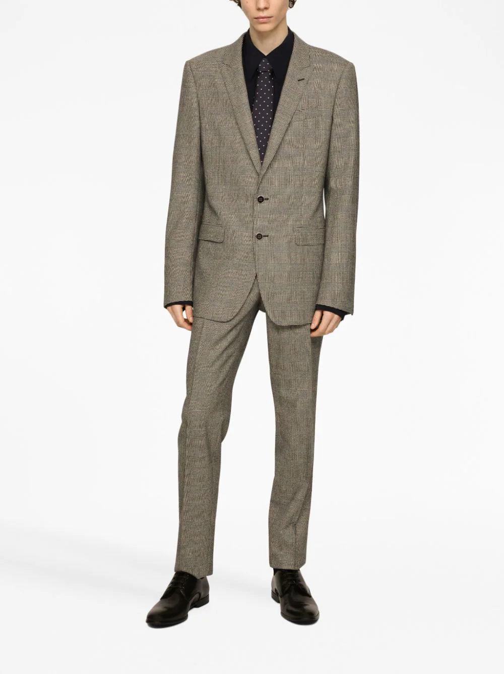 Dolce & Gabbana Single-breasted Suit In Prince Of Wales Check