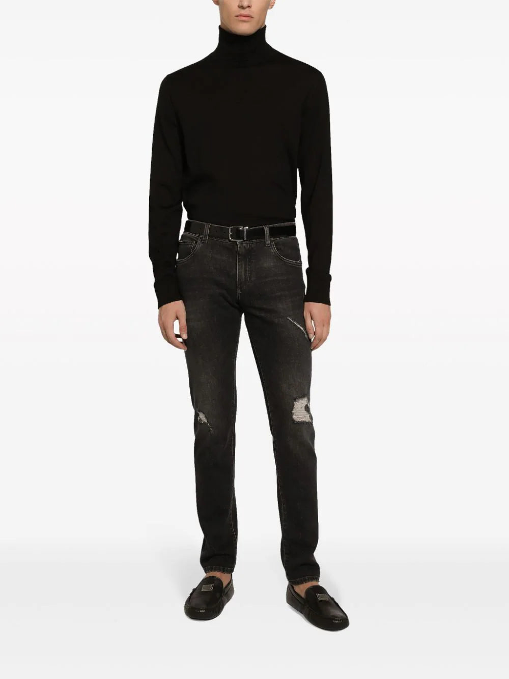 Dolce & Gabbana Slim-fit Stretch Denim Jeans With Abrasions