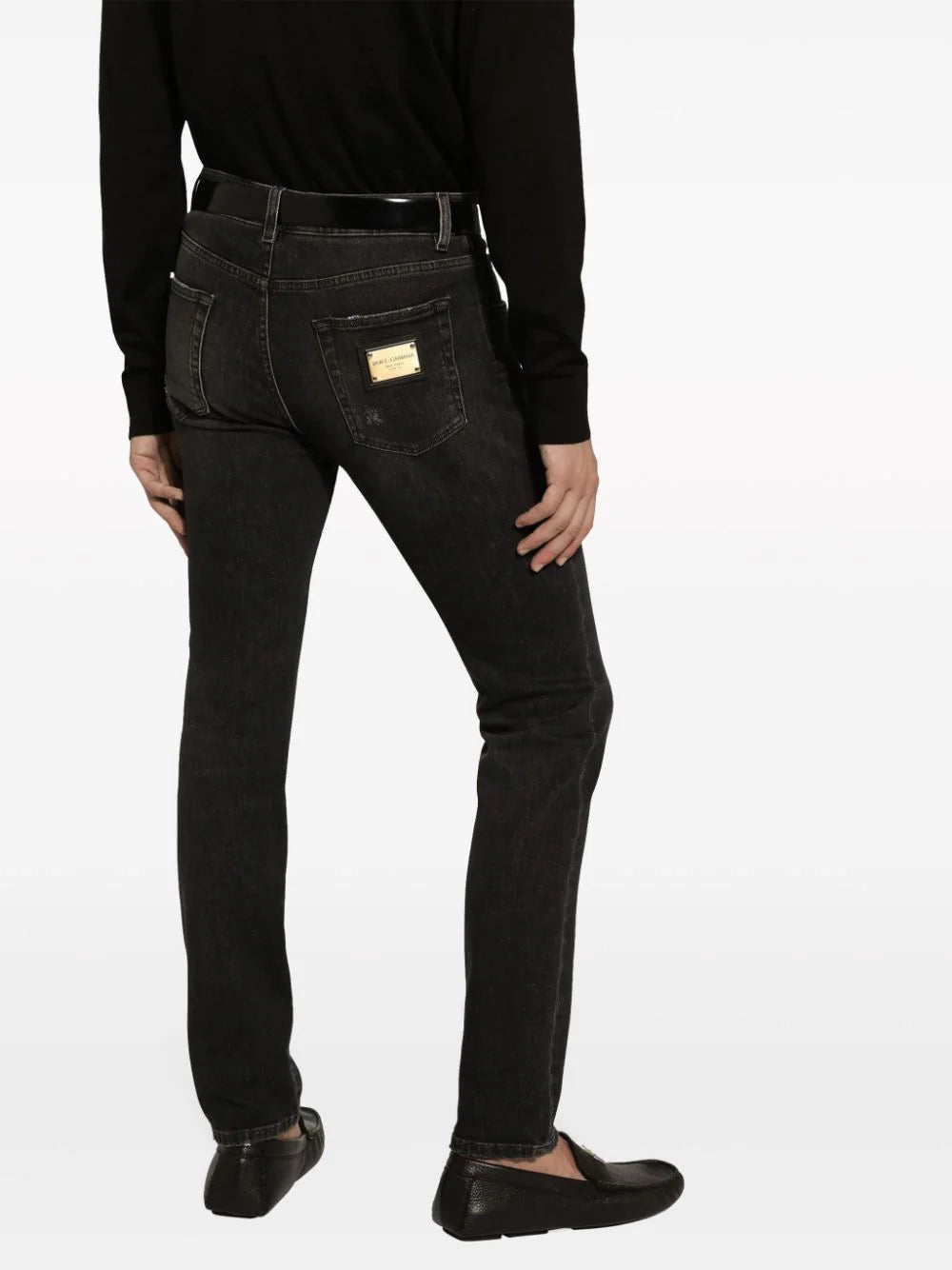 Dolce & Gabbana Slim-fit Stretch Denim Jeans With Abrasions