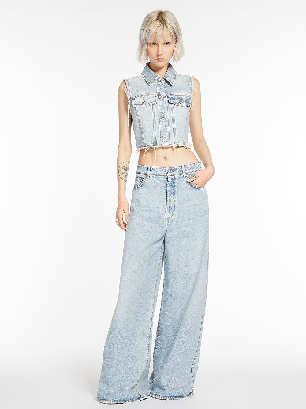 Sportmax Cropped Denim Vest