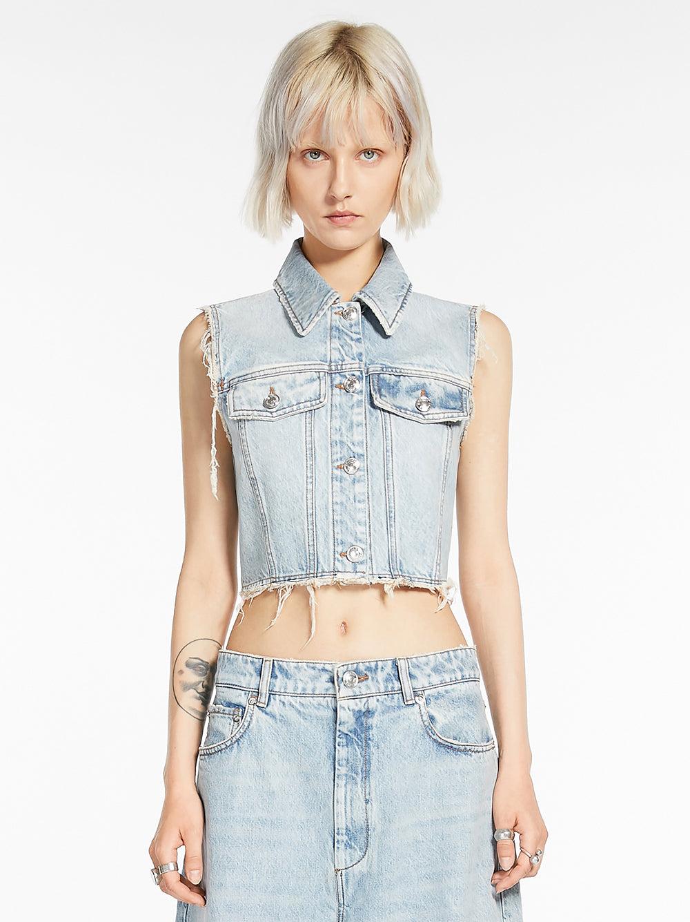 Sportmax Cropped Denim Vest