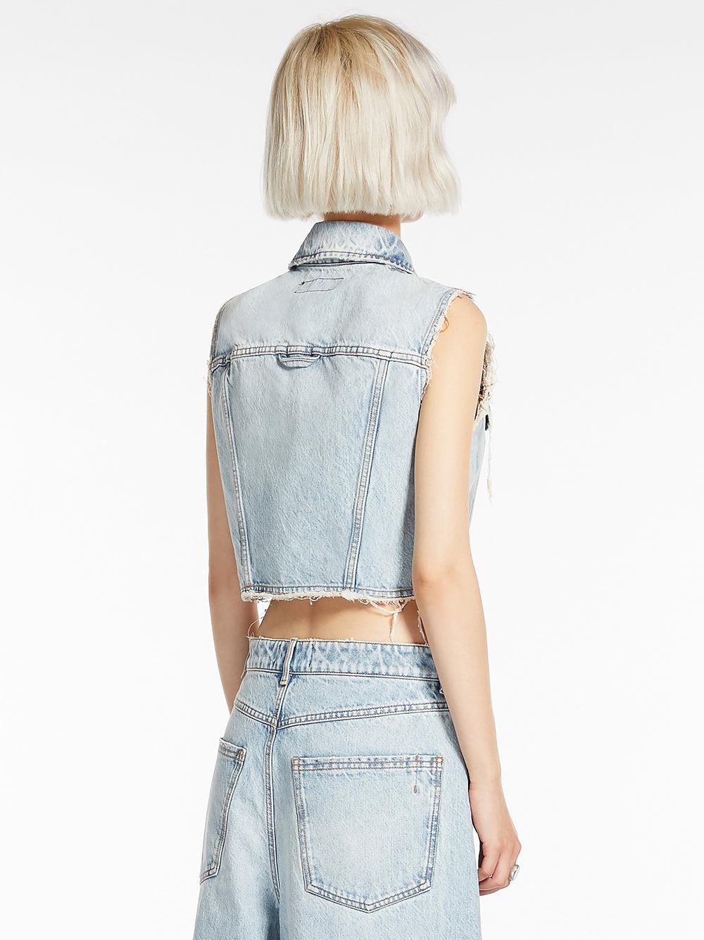 Sportmax Cropped Denim Vest