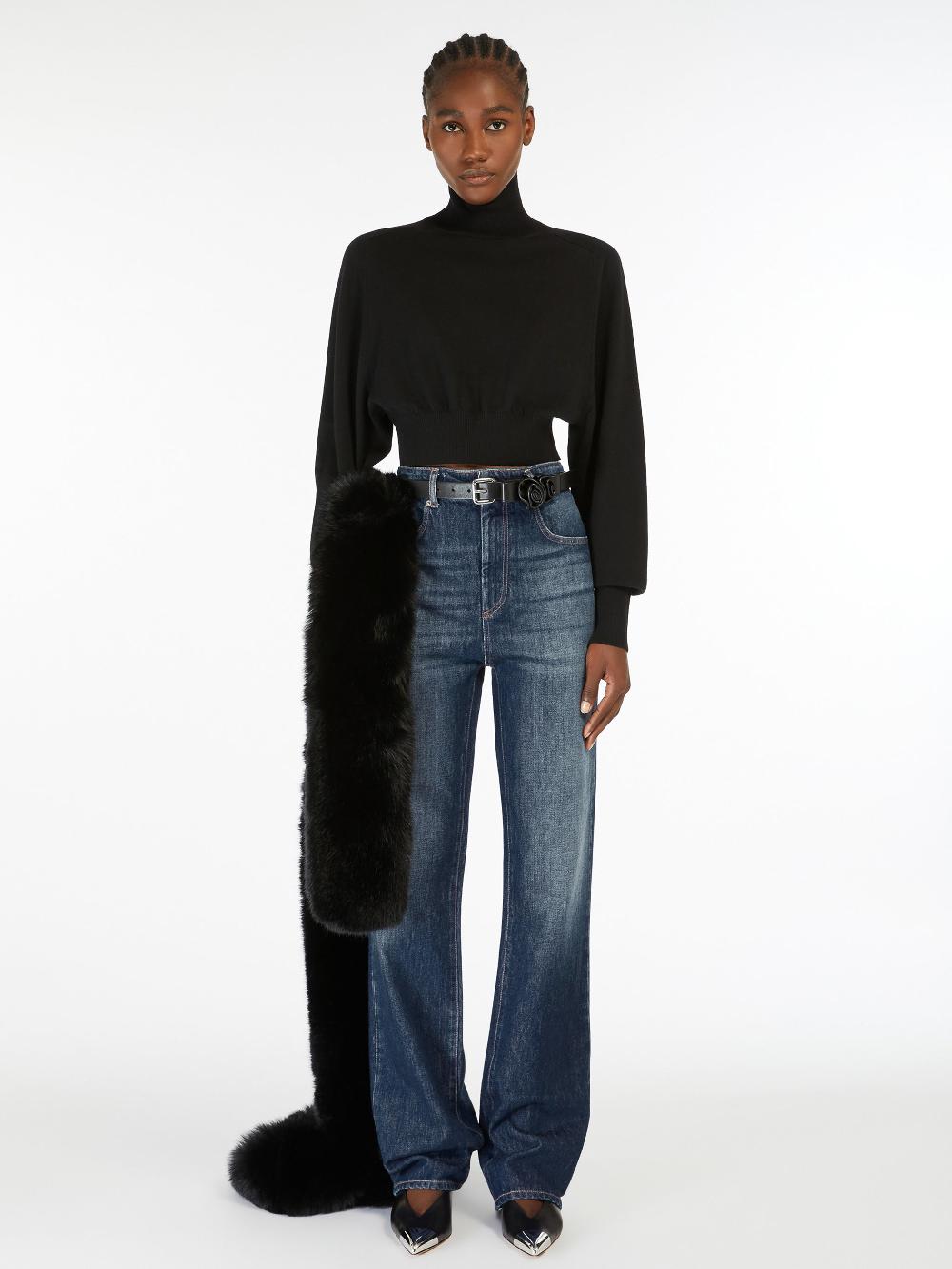 Sportmax Howling Cropped Turtleneck Sweater