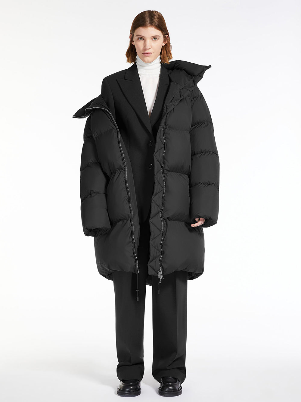 Sportmax Long Down Jacket In Waterproof Jacket