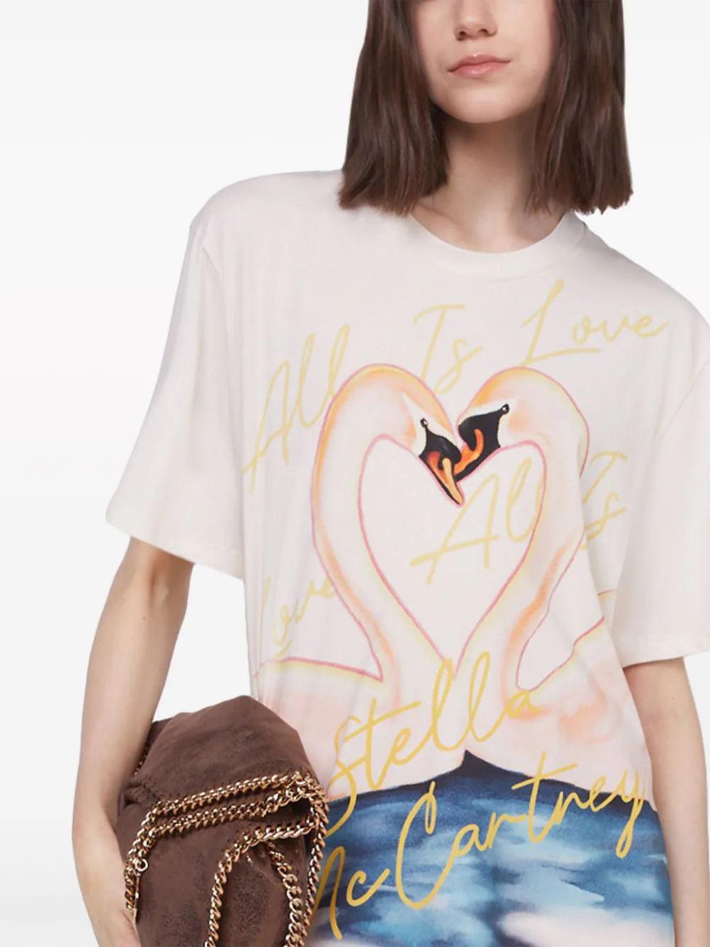 STELLA McCARTNEY Kissing Swans Oversized T-shirt