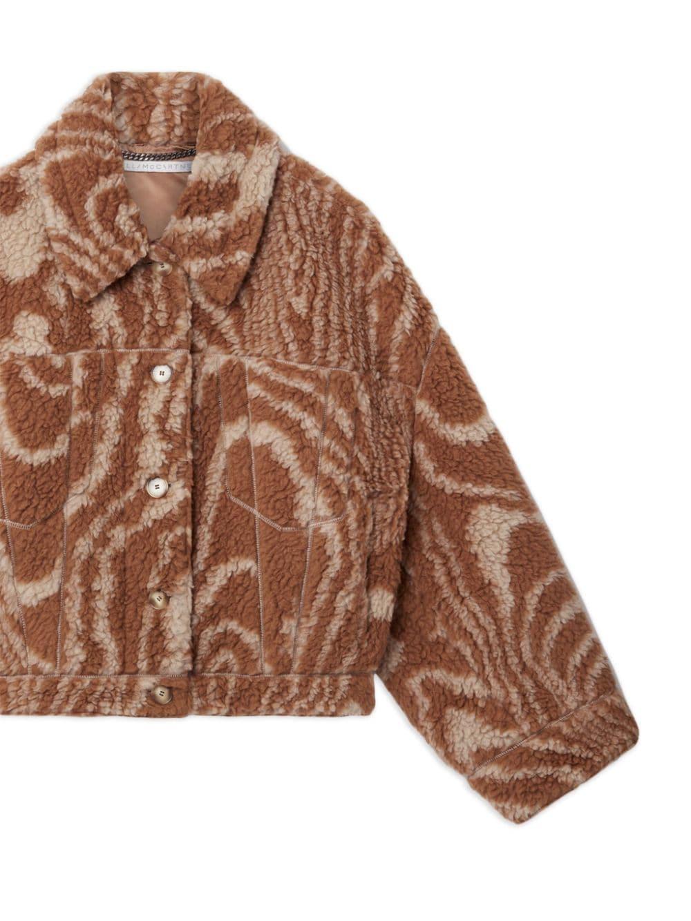 STELLA McCARTNEY Woodgrain Print Teddy Jacket