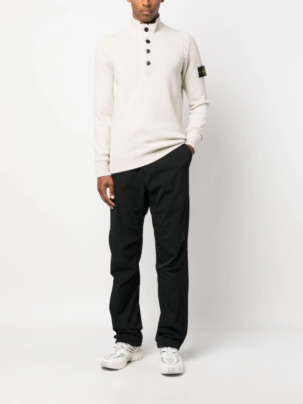 STONE ISLAND Compass-patch Buttoned-up Jumper