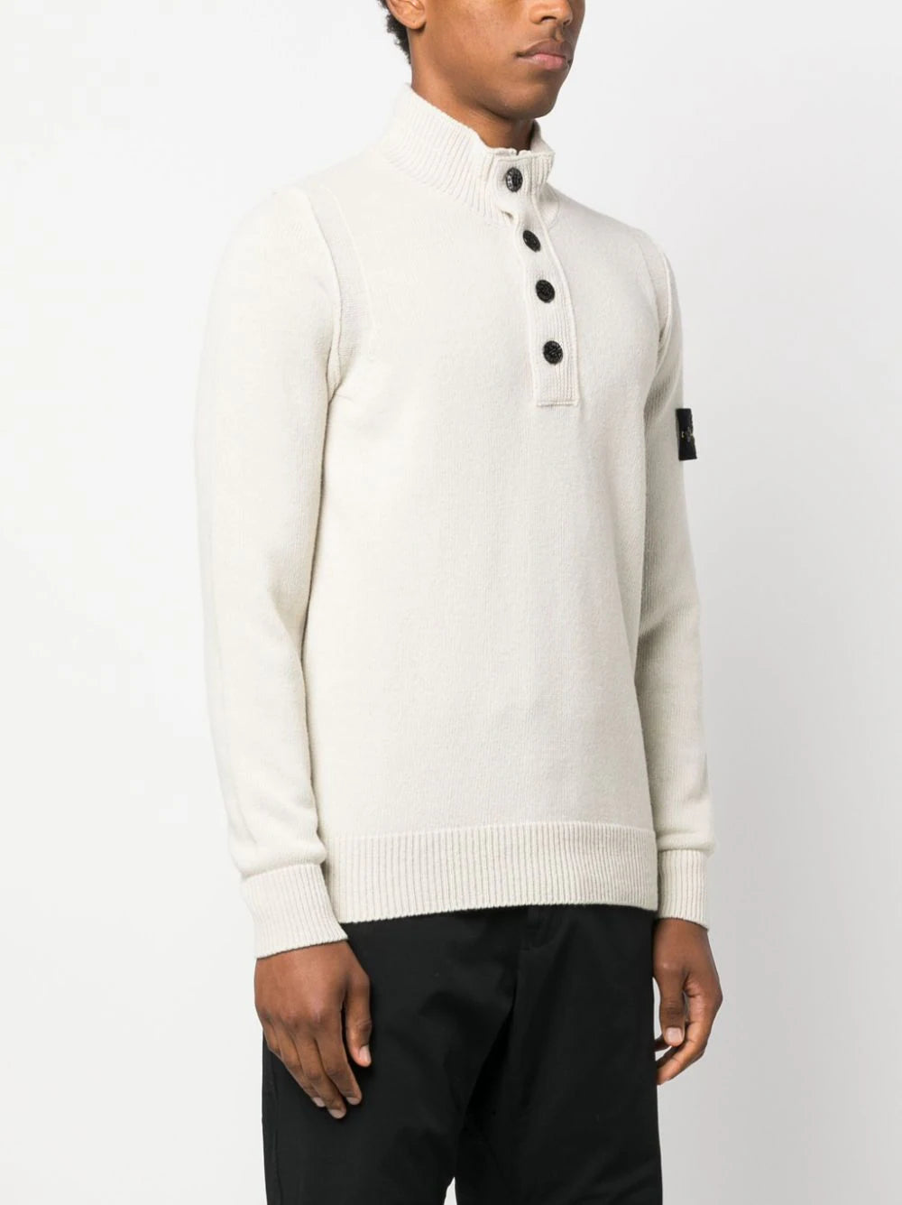STONE ISLAND Compass-patch Buttoned-up Jumper