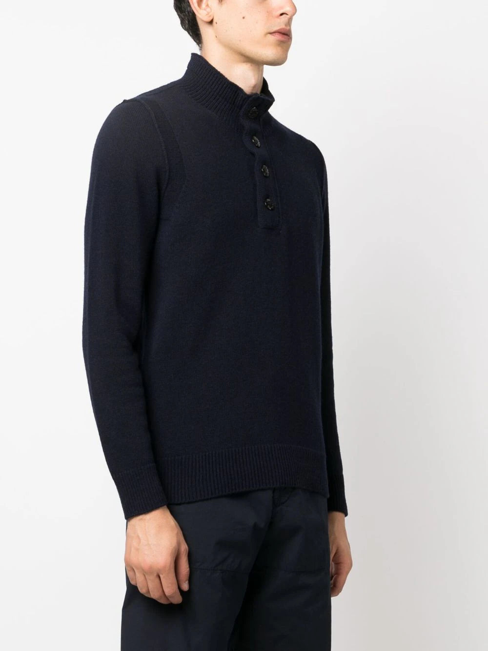 STONE ISLAND Compass-patch Buttoned-up Jumper