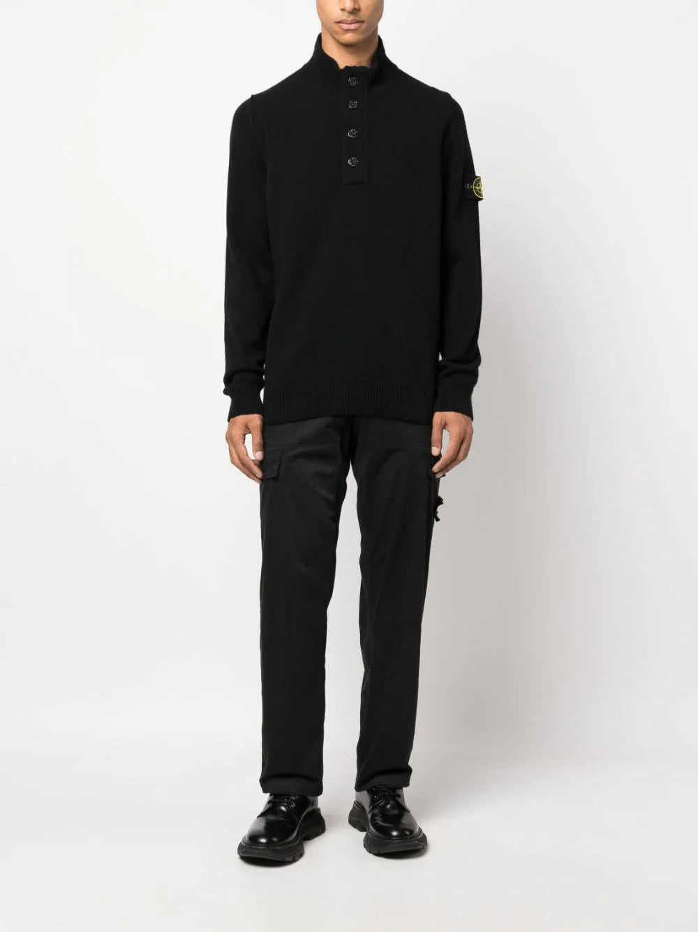 STONE ISLAND Compass-patch Buttoned-up Jumper