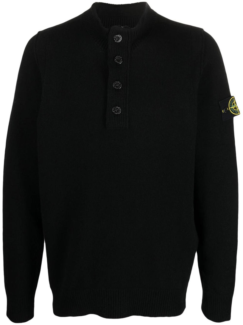 STONE ISLAND Compass-patch buttoned-up jumper