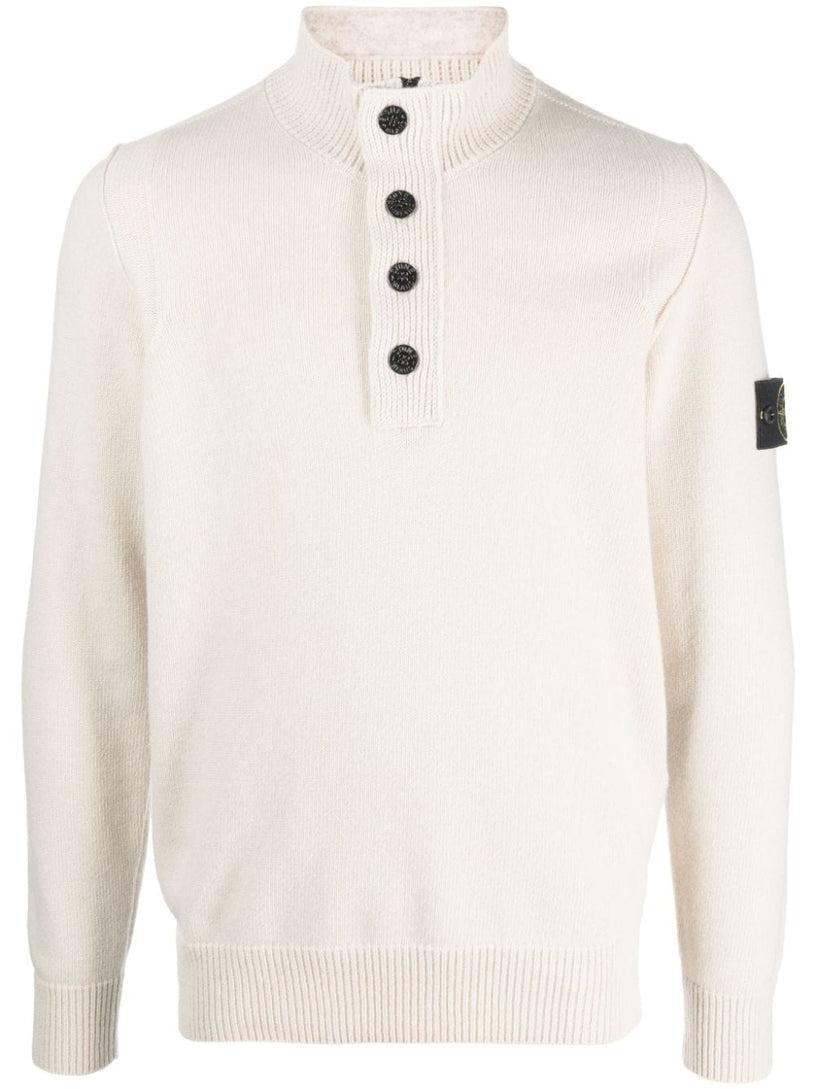 STONE ISLAND Compass-patch buttoned-up jumper