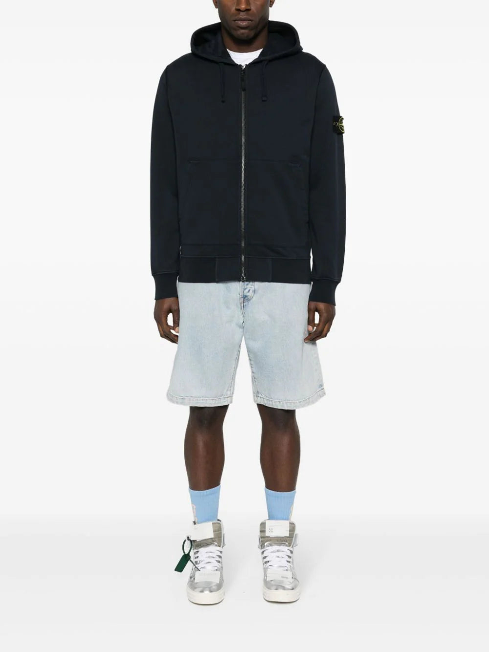 STONE ISLAND Full-zipper Hooded Sweatshirt