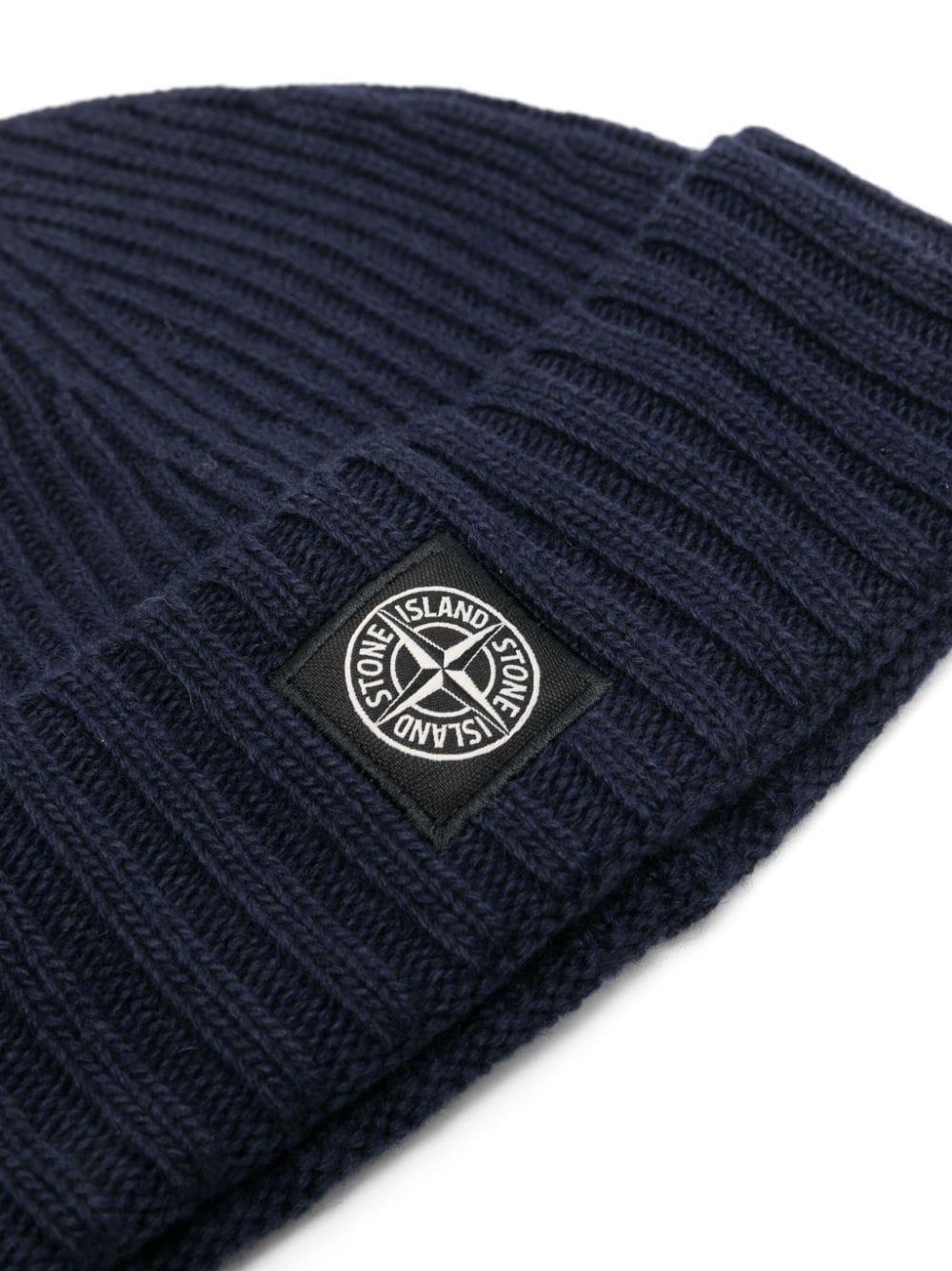 STONE ISLAND Kids Beanie With Logo