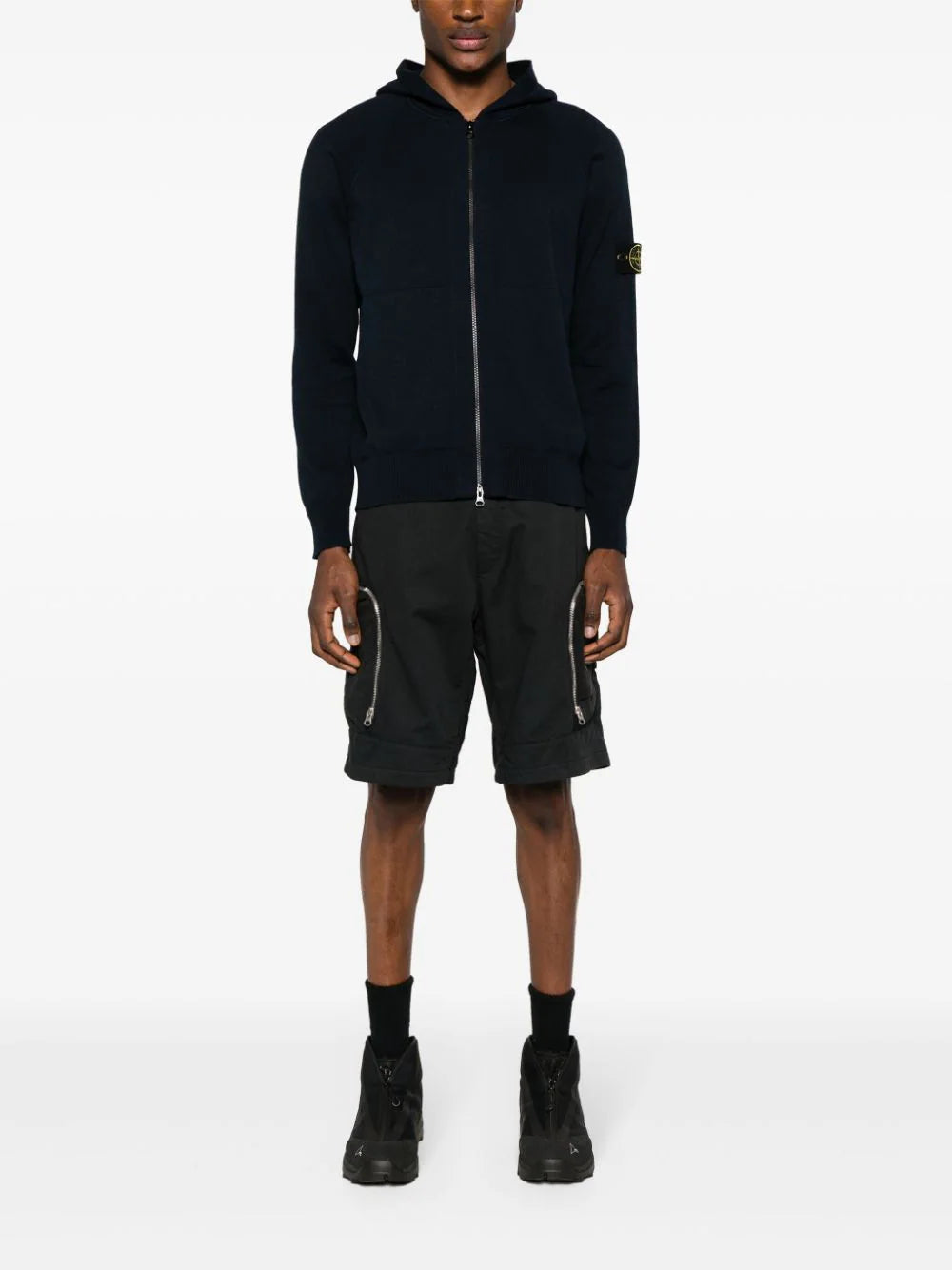 STONE ISLAND Knit Cardigan With Hood
