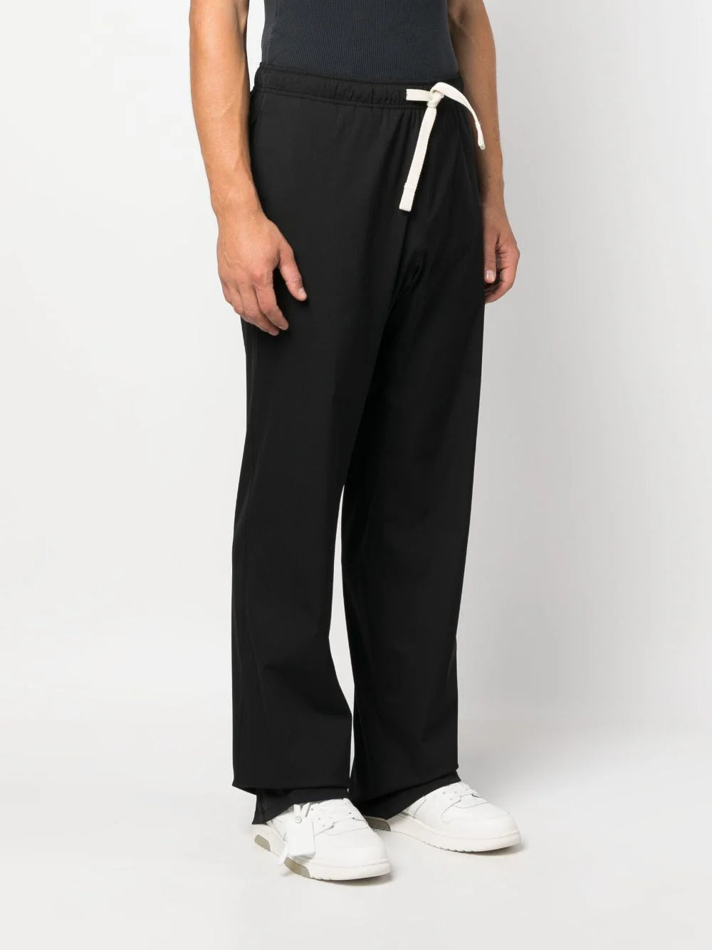 PALM ANGELS Straight Trousers With Monogram Embroidery