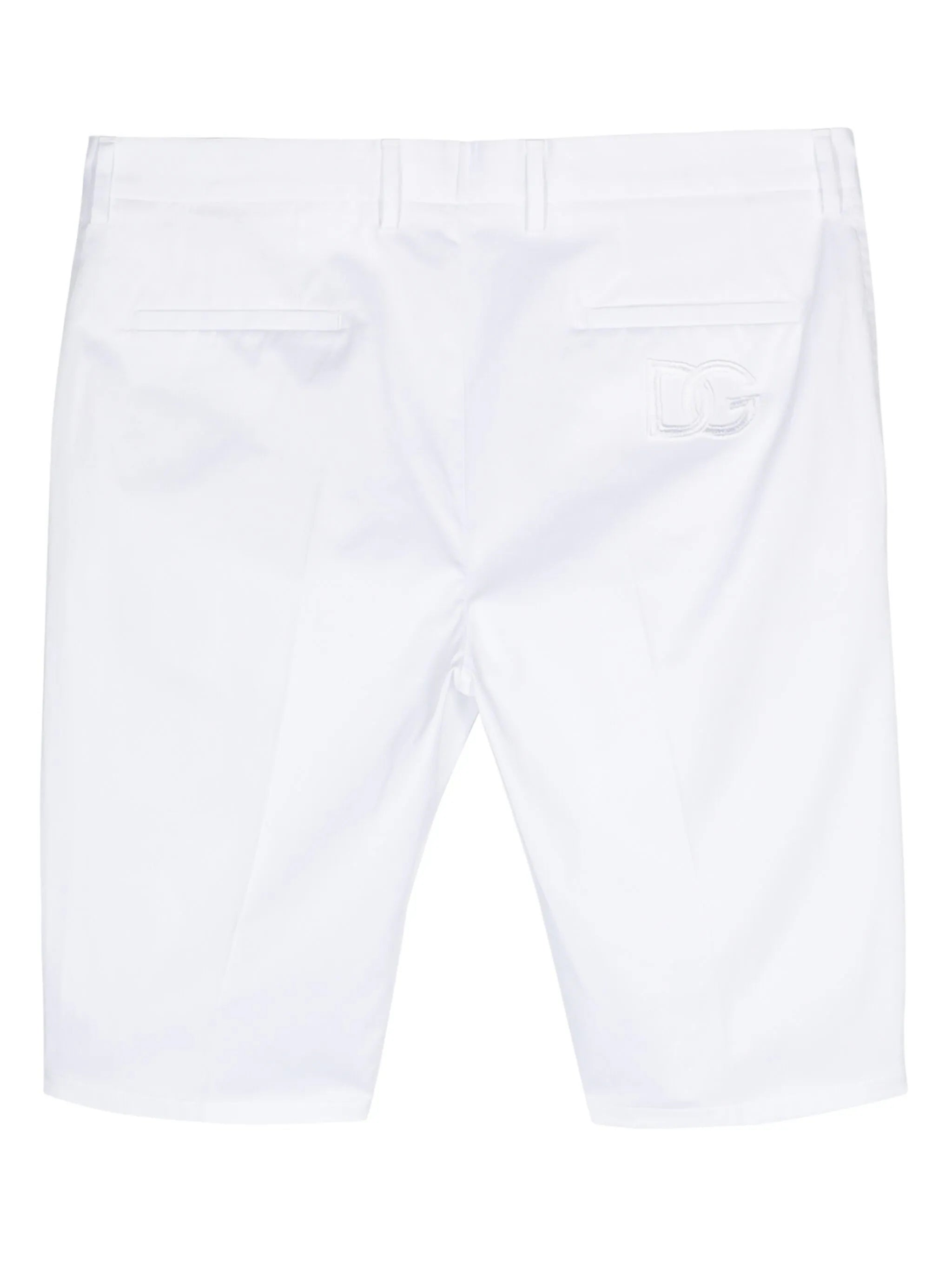 Dolce & Gabbana Stretch Cotton Bermuda Shorts With Dg Patch