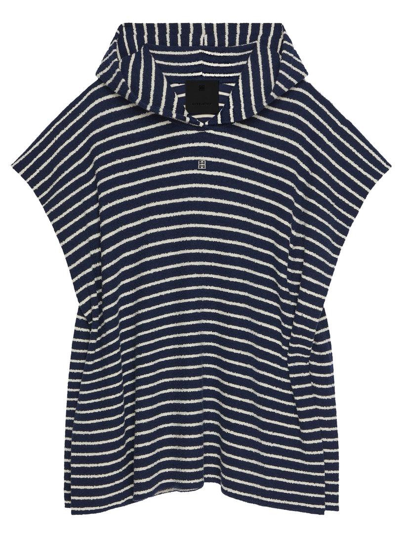 Givenchy Striped poncho in cotton towelling with 4g detail