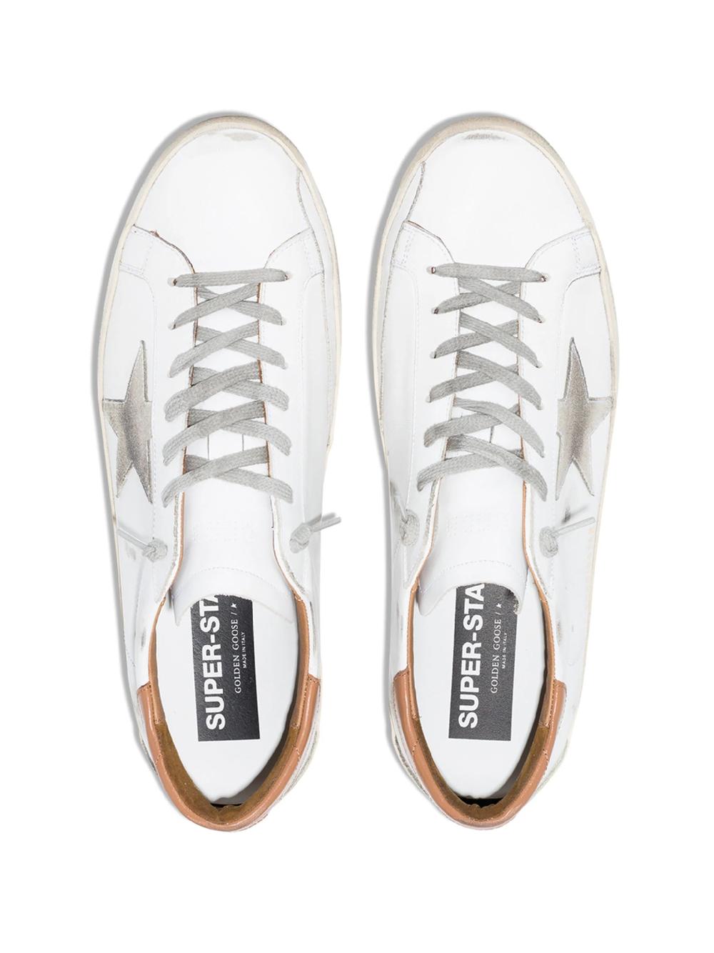 Golden Goose Super-star Man With Suede Star And Brown Heel Tab
