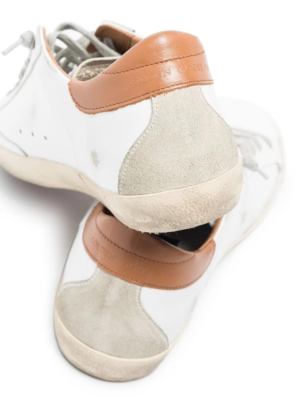 Golden Goose Super-star With Suede Star And Brown Heel Tab
