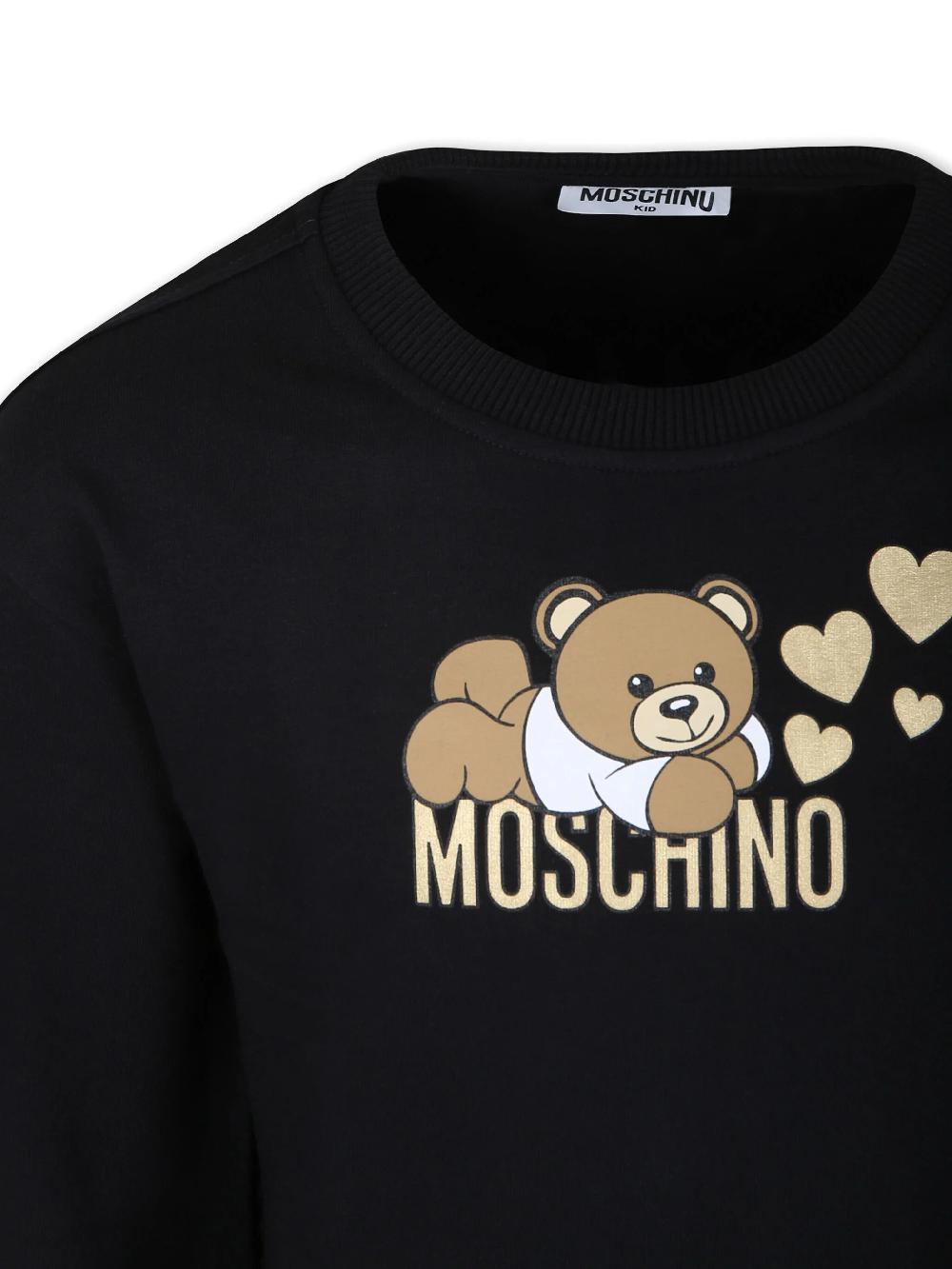 Moschino Kids Sweatshirt With Rouches And Teddy Bear Print