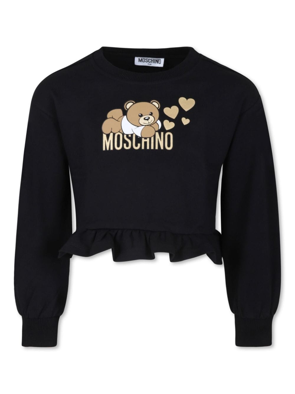 Moschino Kids Sweatshirt With Rouches And Teddy Bear Print