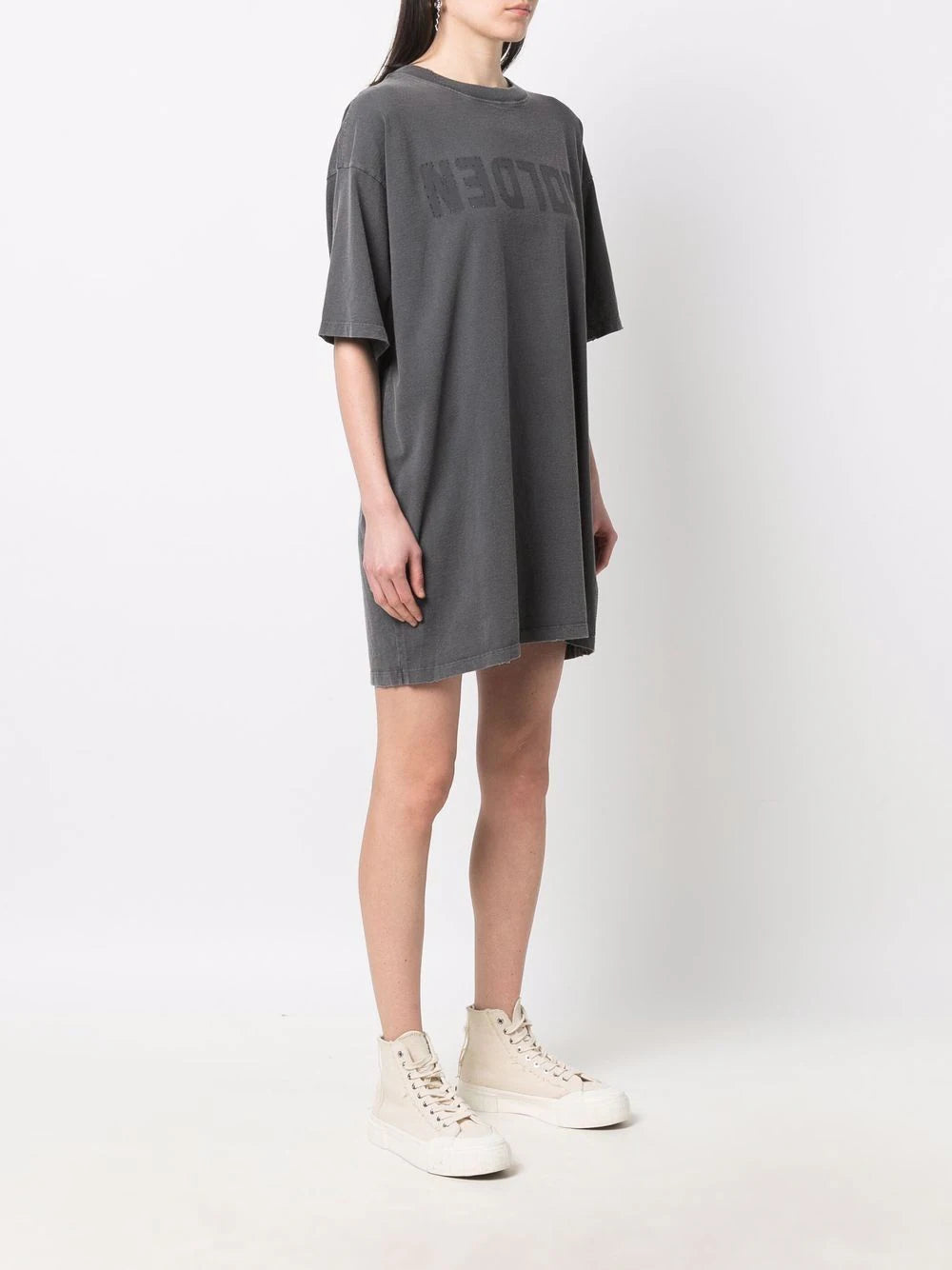 Golden Goose T-shirt Dress With Distressed Treatment
