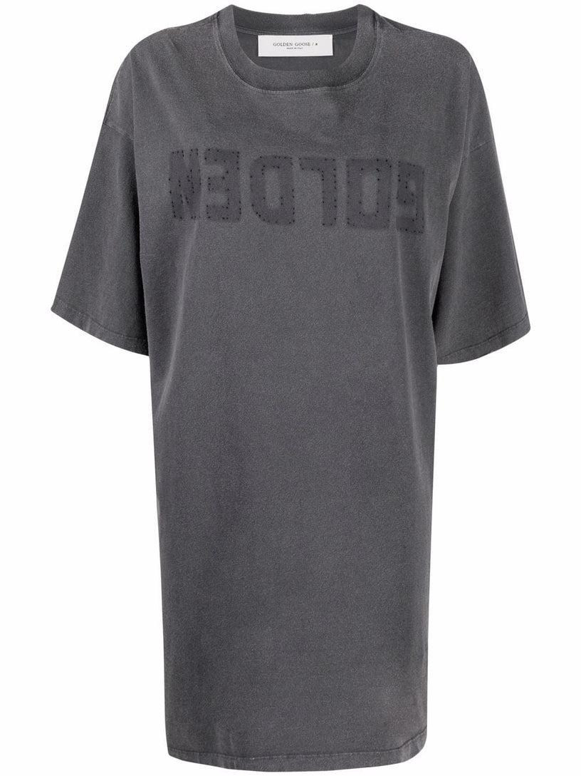 Golden Goose T-shirt dress with distressed treatment