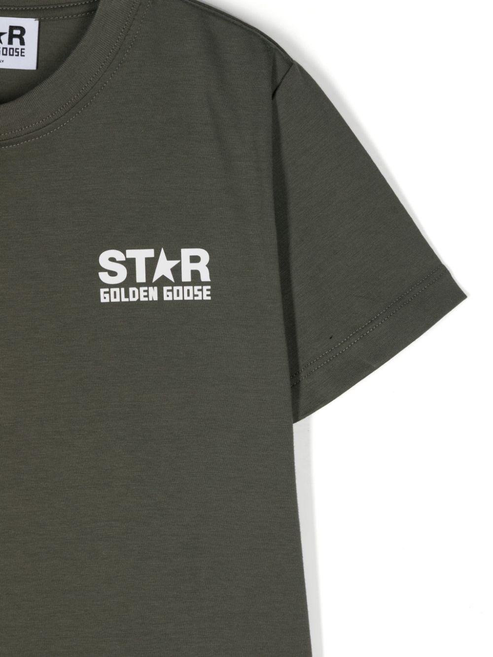Golden Goose Kids T-shirt With Contrasting Logo And Star