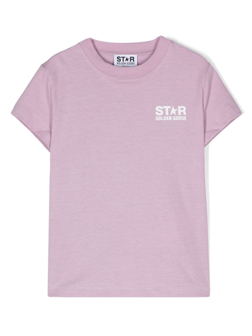 Golden Goose Kids T-shirt with logo and maxi star in glitter