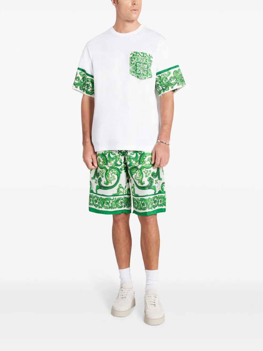 Dolce & Gabbana T-shirt With Majolica-print Breast Pocket