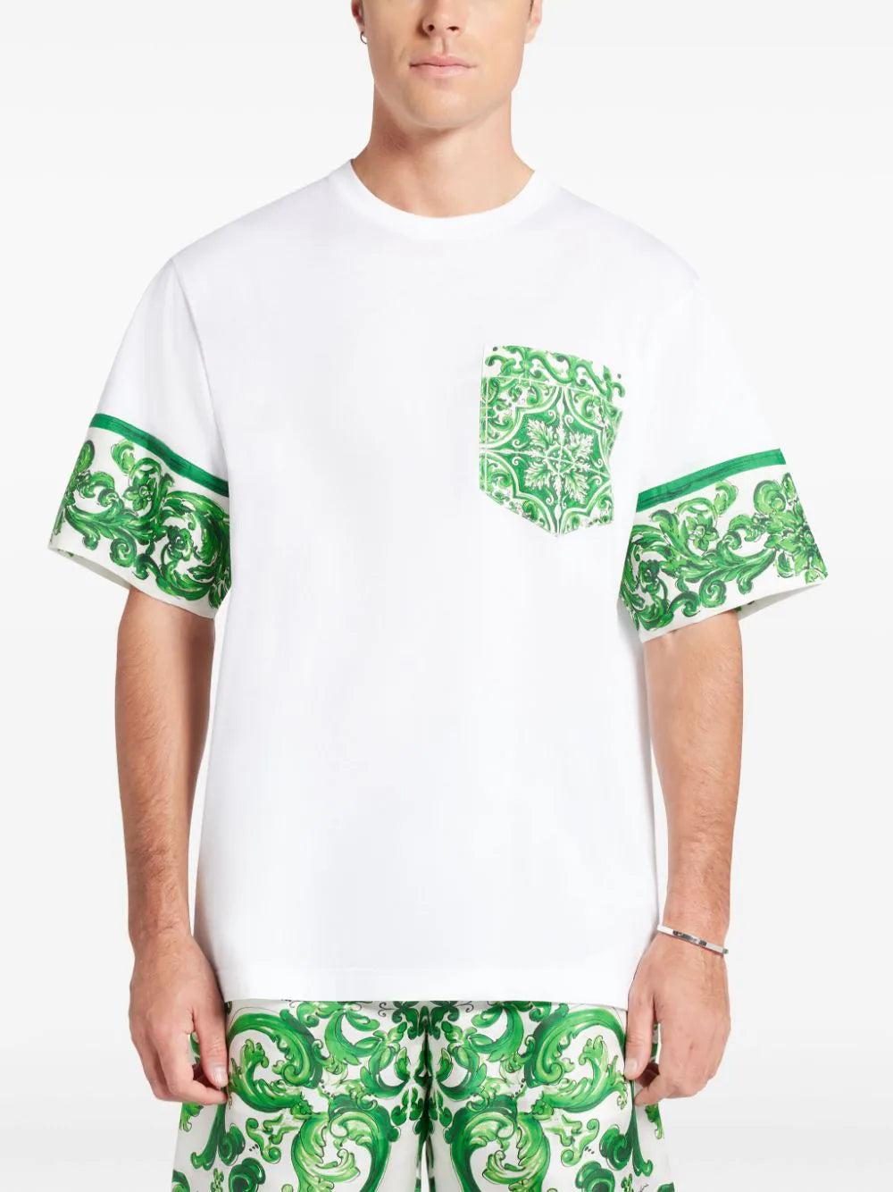 Dolce & Gabbana T-shirt With Majolica-print Breast Pocket