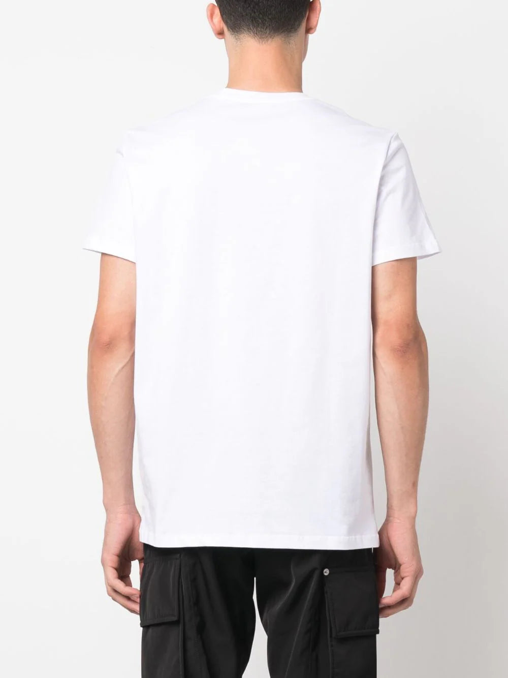 BALMAIN T-shirt With Mini Flocked Balmain Paris Logo