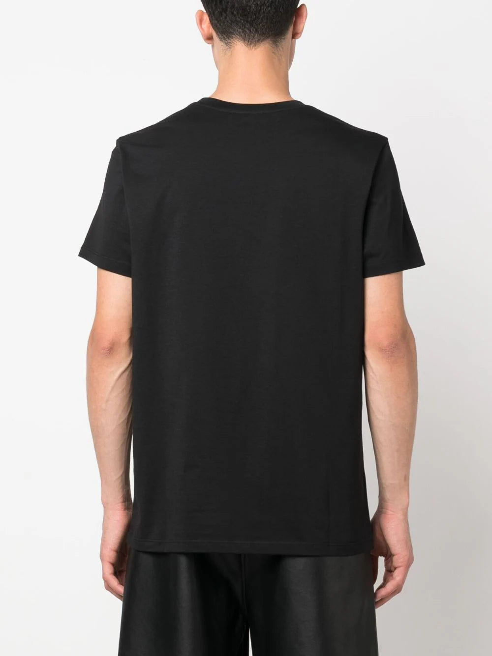 BALMAIN T-shirt With Mini Flocked Balmain Paris Logo