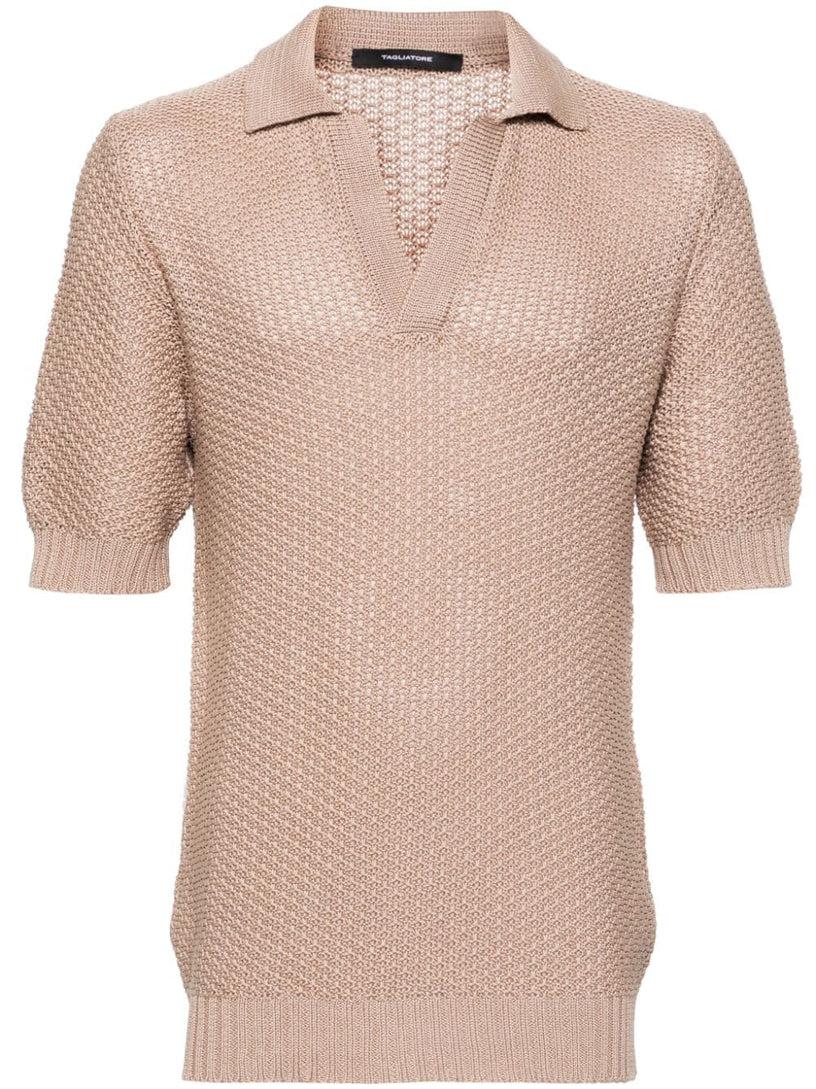 TAGLIATORE Crochet polo shirt