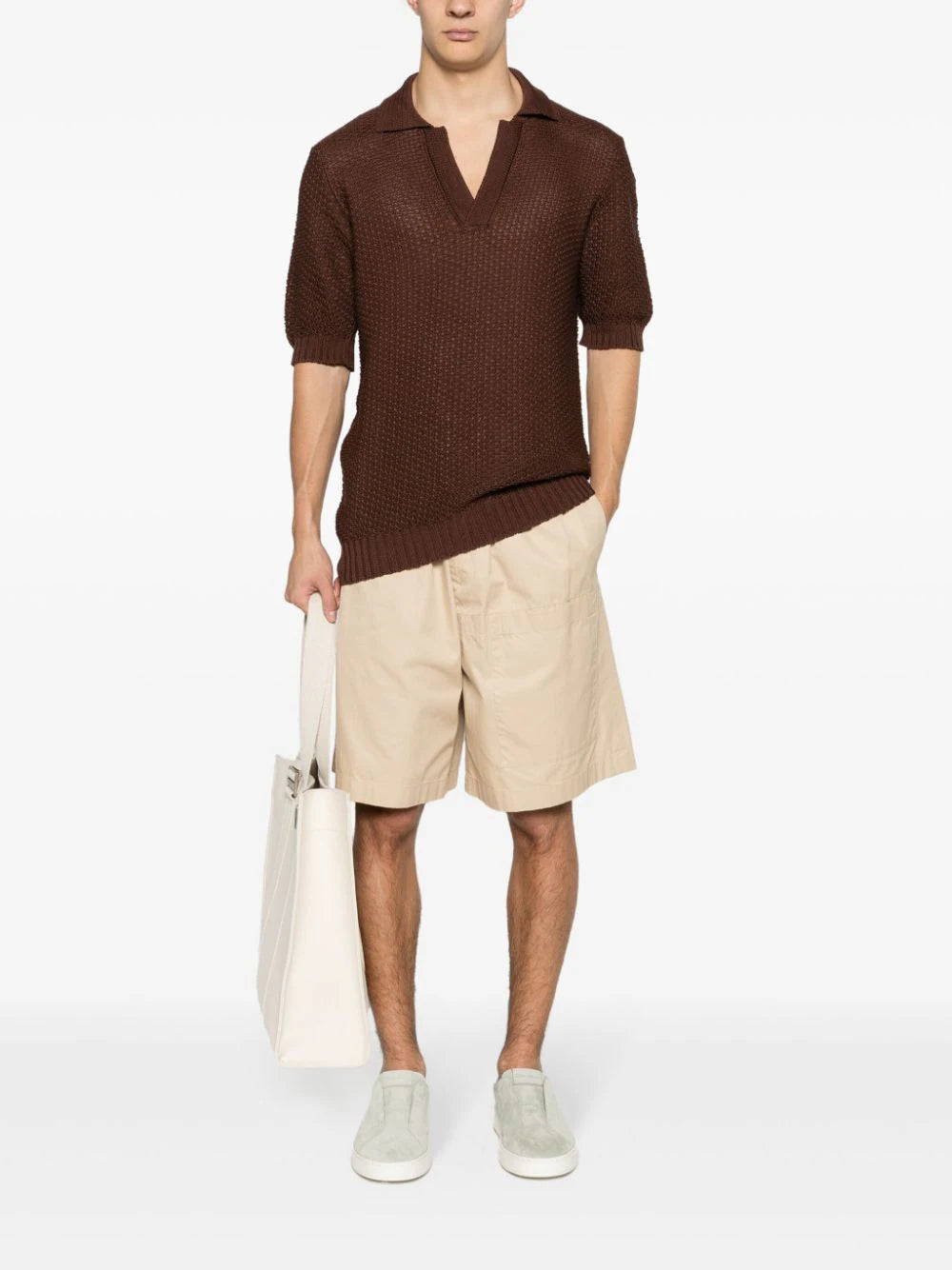 TAGLIATORE Crochet Polo Shirt