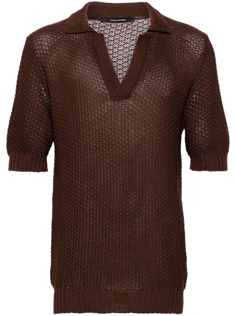TAGLIATORE Crochet polo shirt