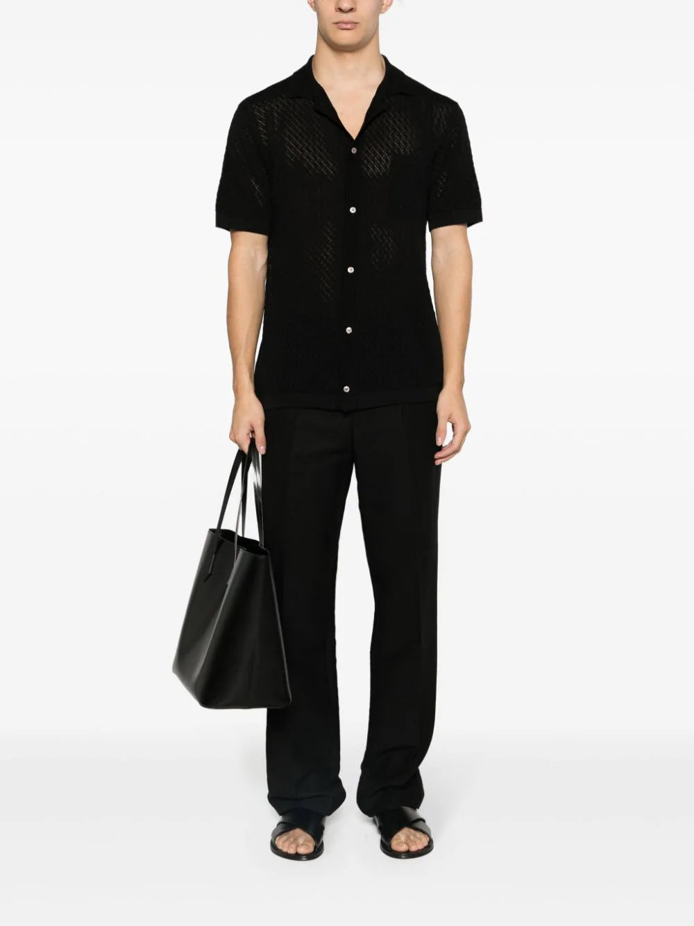 TAGLIATORE Knitted Shirt With Pointed Collar