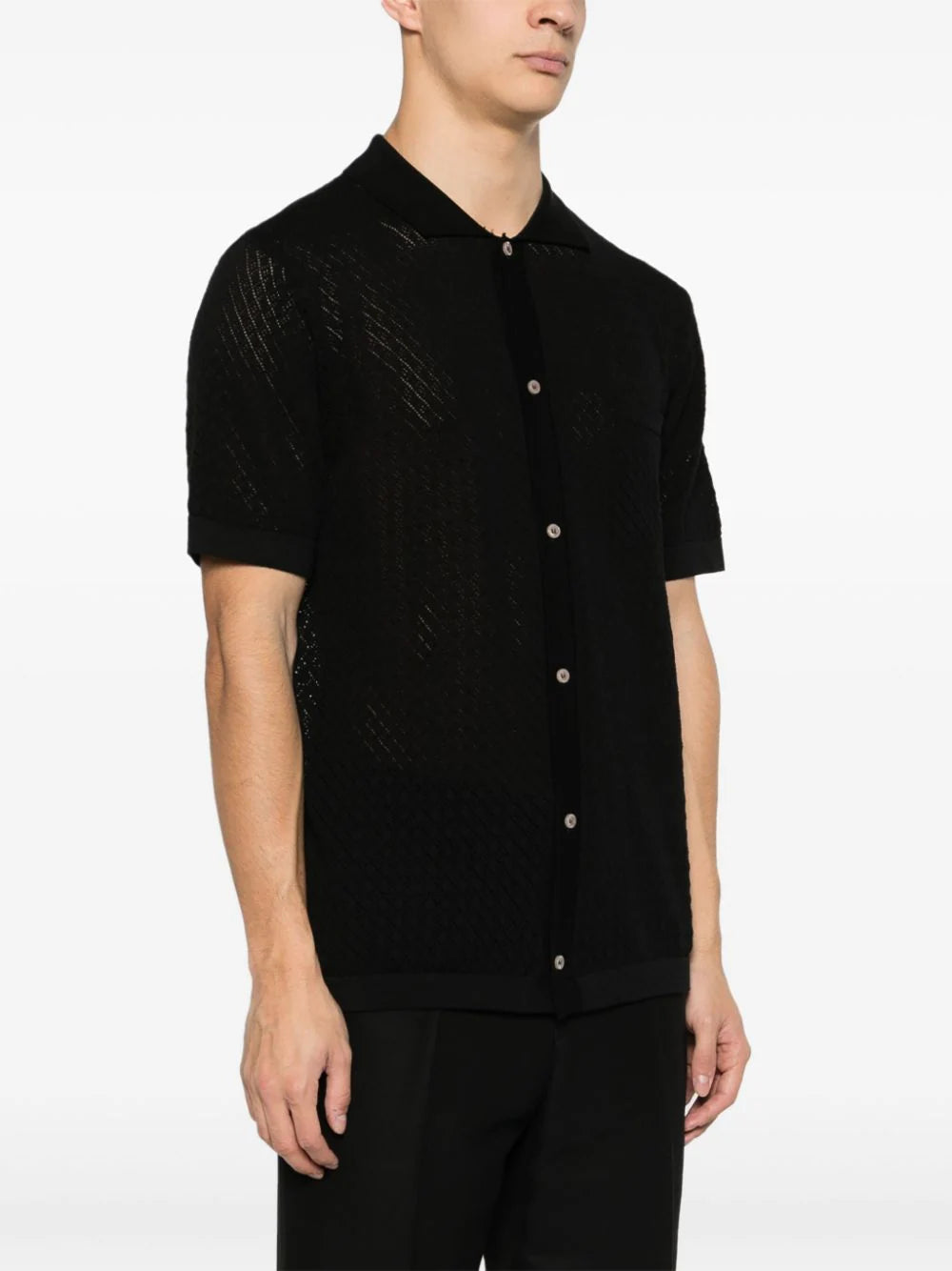 TAGLIATORE Knitted Shirt With Pointed Collar