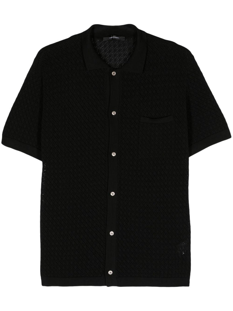 TAGLIATORE Knitted shirt with pointed collar