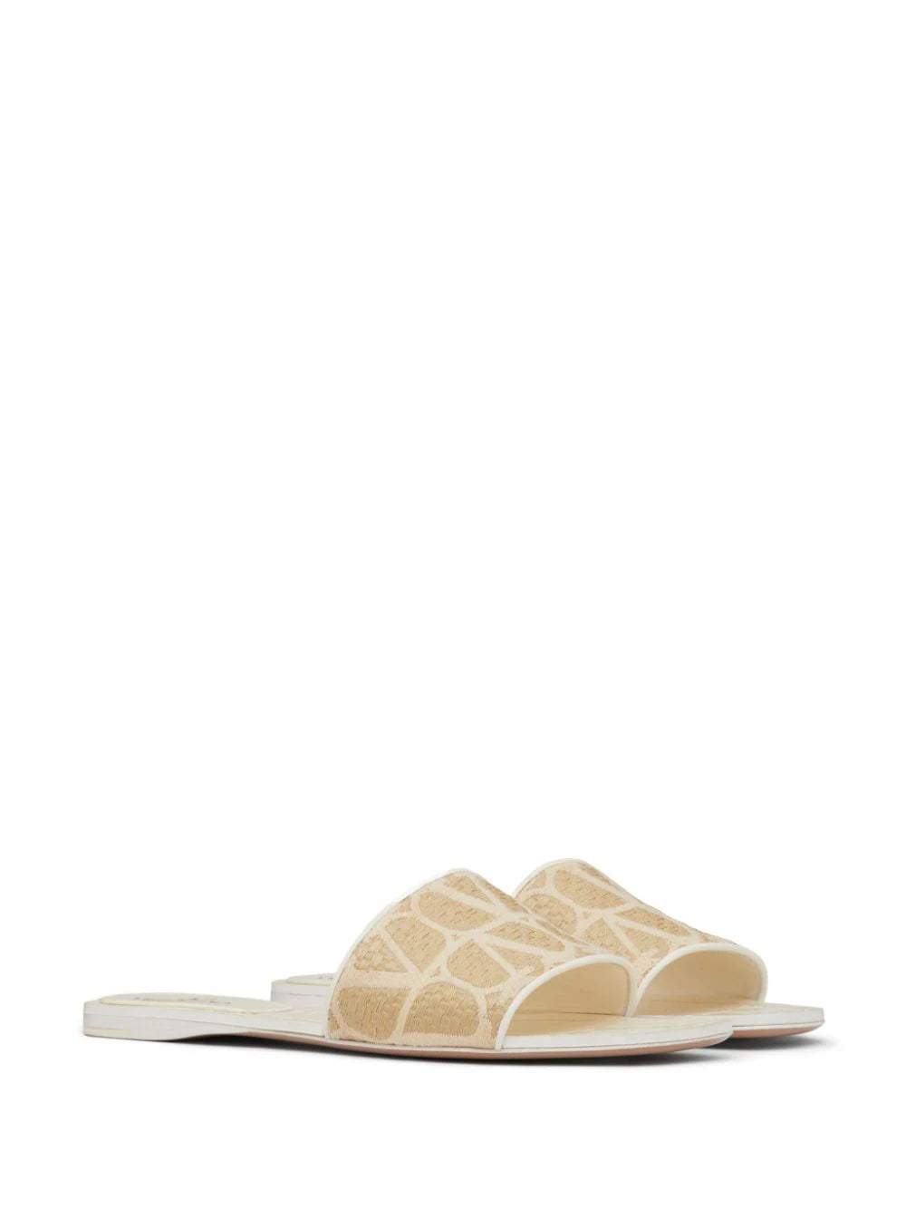 Valentino Garavani Toile Iconographe Raffia Slide Sandal