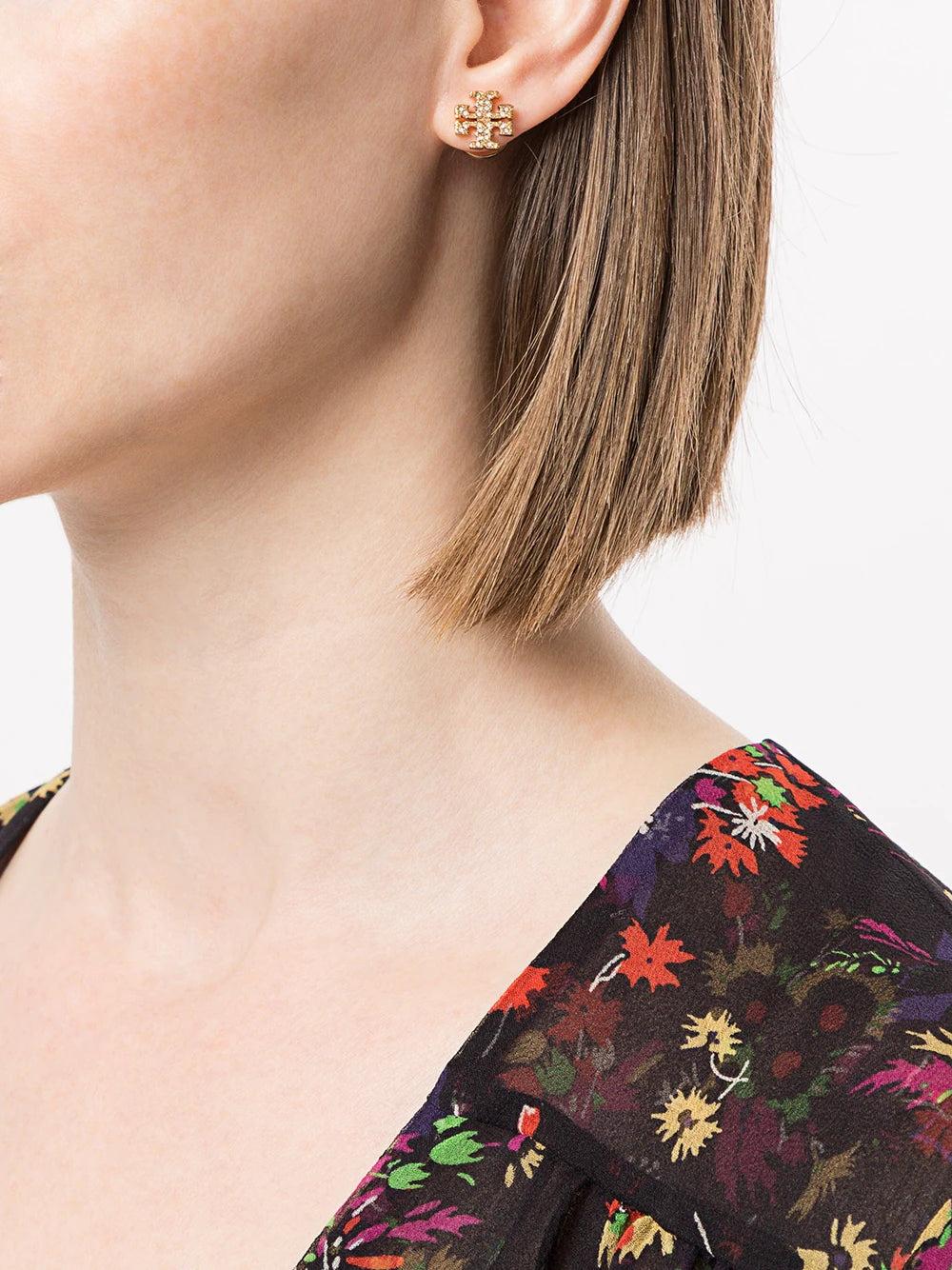 Tory Burch Kira Stud Earrings With Pavé