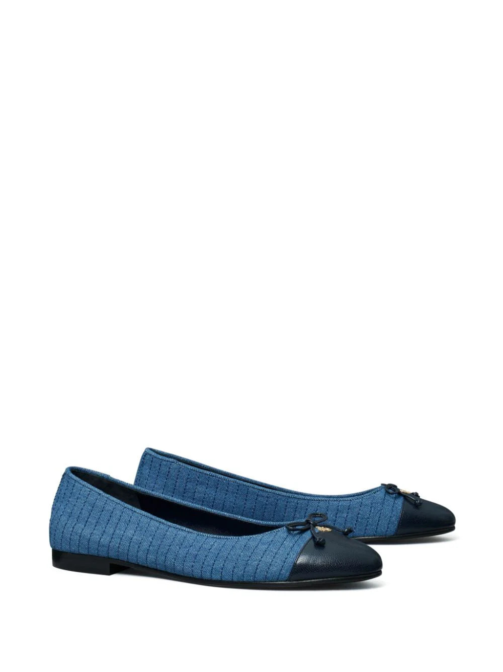 Tory Burch Quilted Denim Ballet Flats