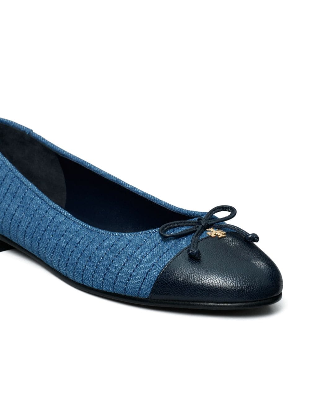 Tory Burch Quilted Denim Ballet Flats