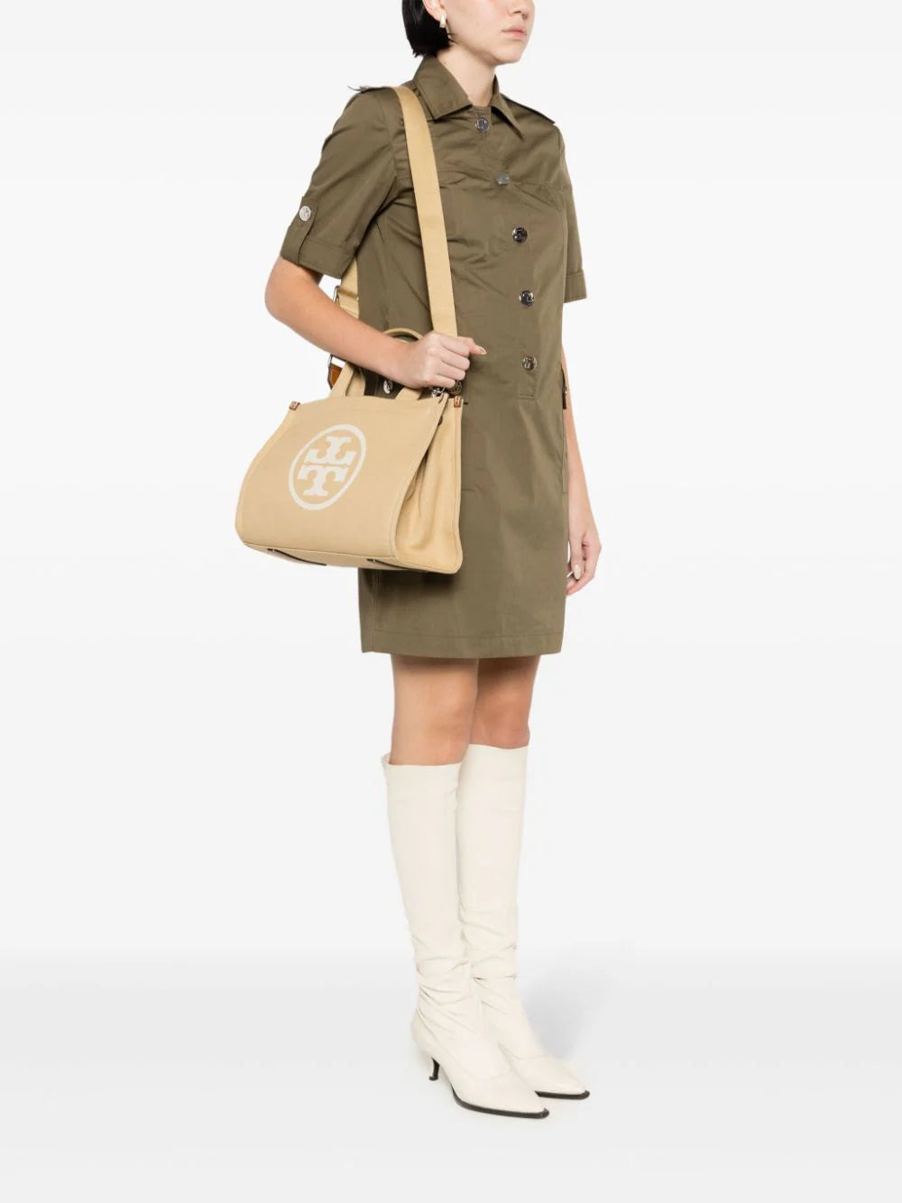 Tory Burch Small Ella Canvas Tote Bag